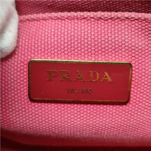 Prada Pink Canvas Canapa Small Two Way Tote/ Shoulder Bag WITH STRAP!!!! - Picture 6 of 9